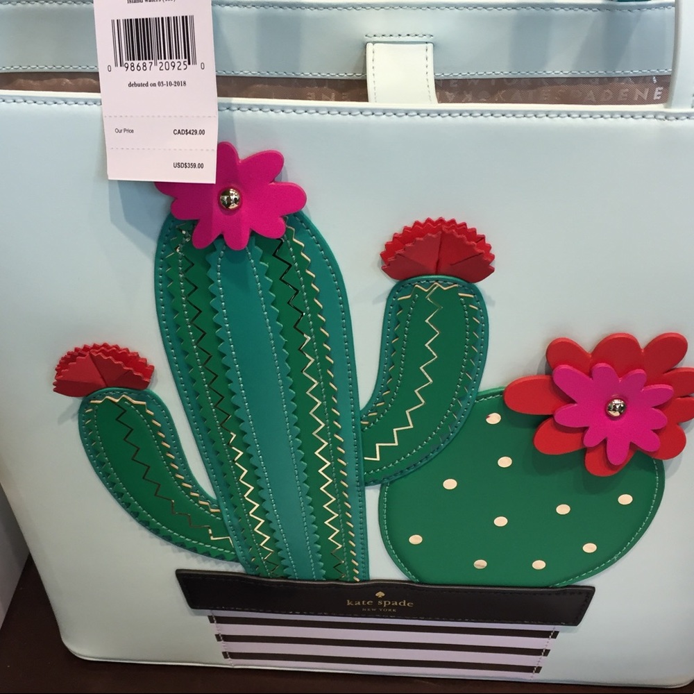 NWT KATE SPADE HORIZONS CACTUS ISLAND WATERS TOTE - Picture 4 of 8